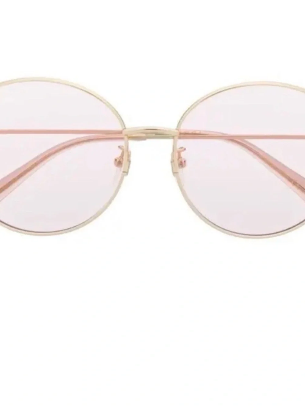 Gucci Gold Aviator Sunglasses with Pink Lenses